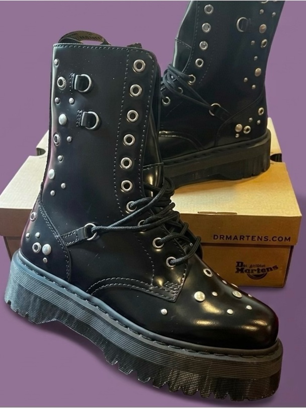 Doc Marten - Jadon Hi Studded Buttero Leather Platform Boots